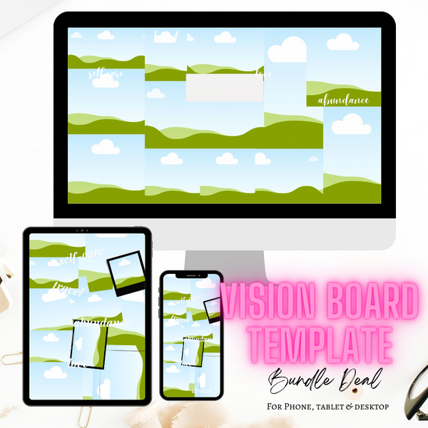 Digital Vision Board Template Bundle Deal (IPhone & Desktop)